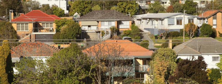 Image of older style suburban houses in Melbourne.